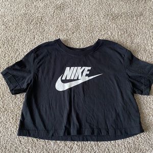 Nike black logo cropped tee